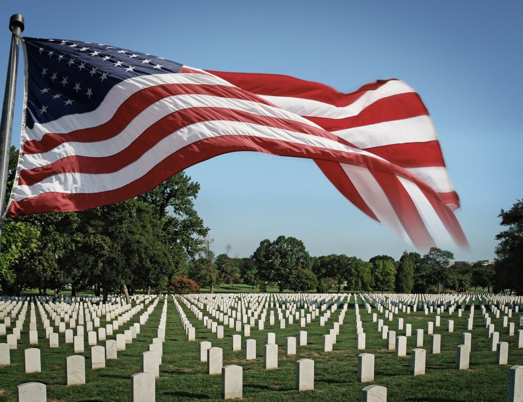 Arlington National Cemetery and US Flag
