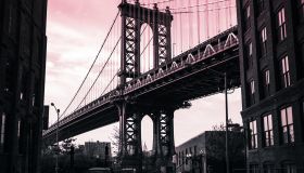 Manhattan Bridge Toned Black and White