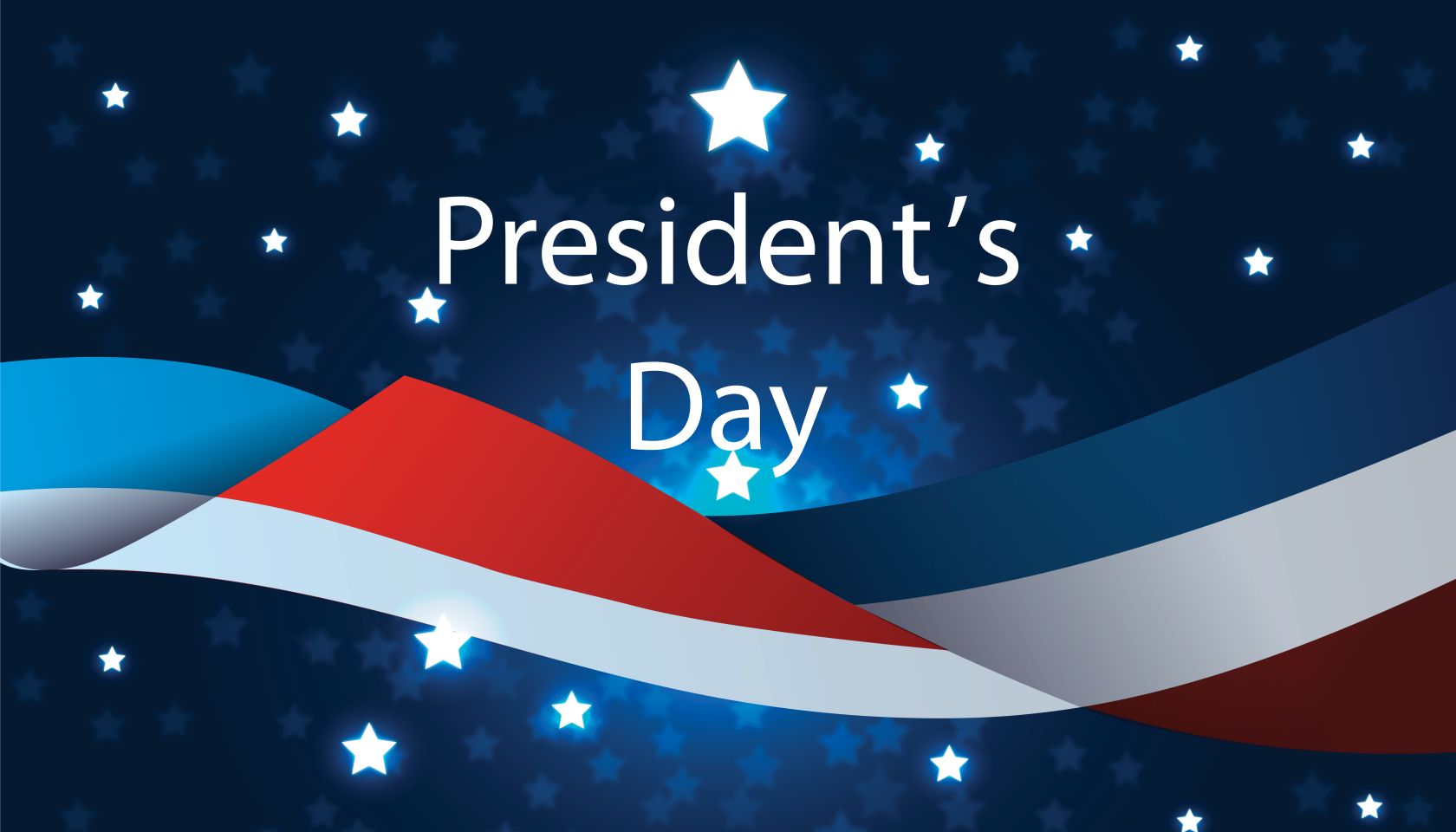 Presidents day poster with hat on blue background