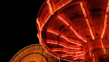 Spinning Amusement Park Rides at night.