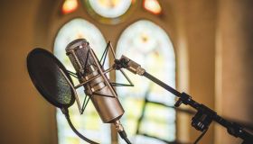 Vocal Recording Microphone in Church